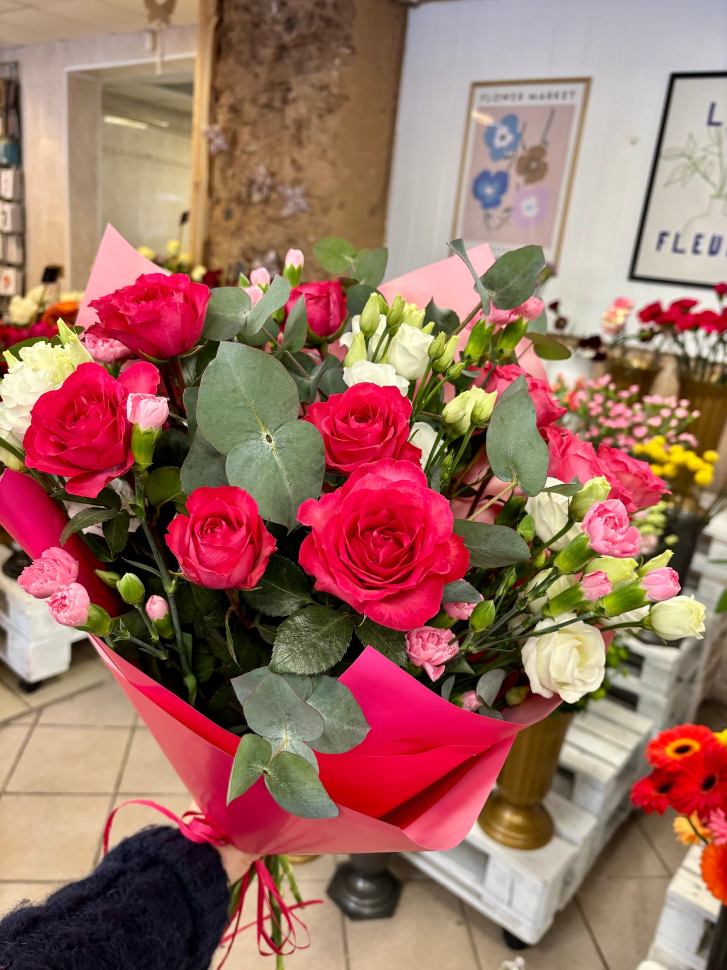 Puokštė rožinė romantika